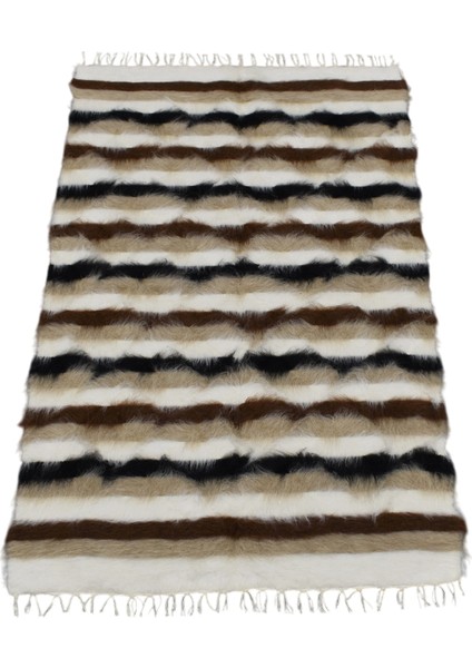 Yeni El Dokuma Naturel Otantik Tiftik Yün Siirt Battaniyesi Kilim 5443