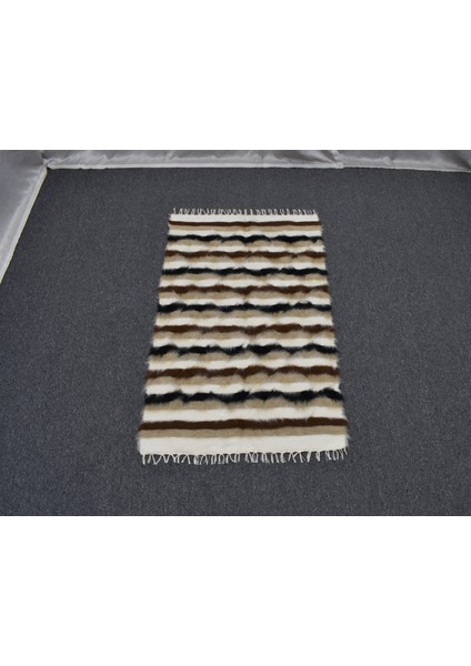 Yeni El Dokuma Naturel Otantik Tiftik Yün Siirt Battaniyesi Kilim 5443