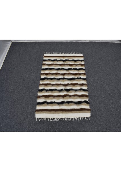 Yeni El Dokuma Naturel Otantik Tiftik Yün Siirt Battaniyesi Kilim 5443