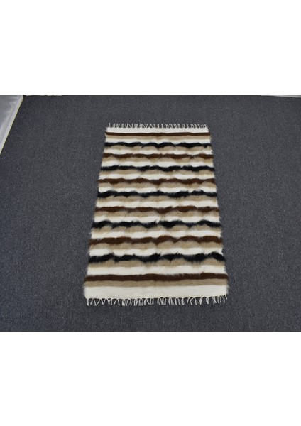 Yeni El Dokuma Naturel Otantik Tiftik Yün Siirt Battaniyesi Kilim 5443