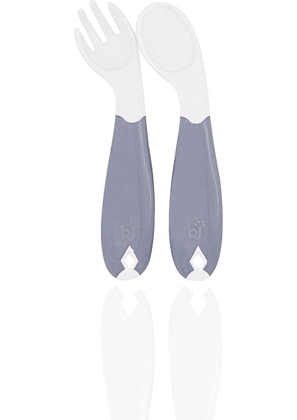 Babyjem Açılı Mama Kaşık Çatal Takımı 703 Gri