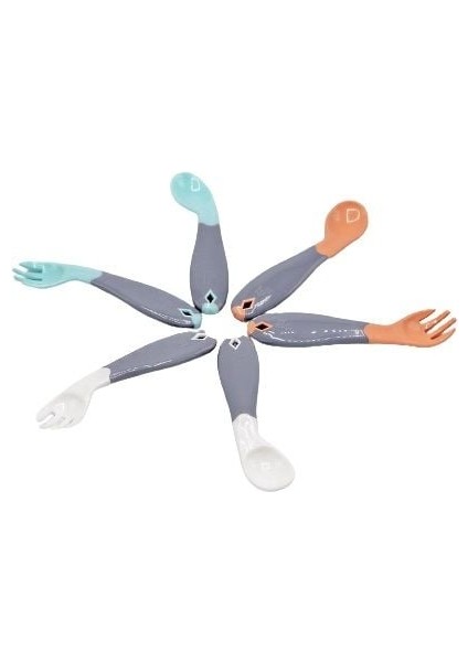 Babyjem Açılı Mama Kaşık Çatal Takımı 703 Gri modelleri