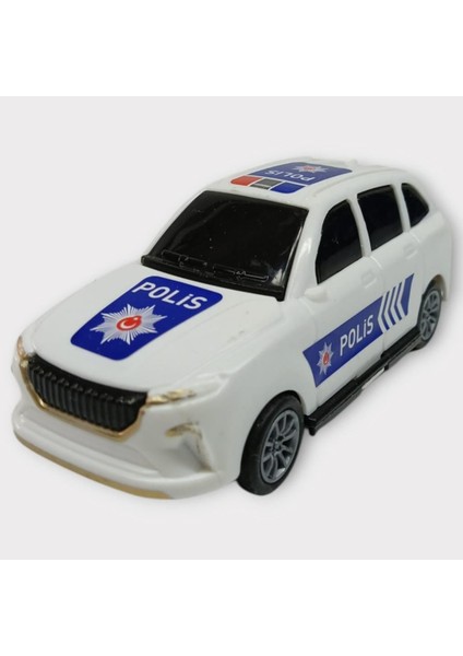 Çek Bırak Togg Polis Arabası -Beyaz Hatchback