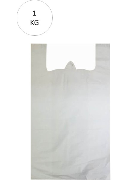 Beyaz Atlet Poşet Büyük Boy 32X57 cm Takriben 72 Adet 1 kg