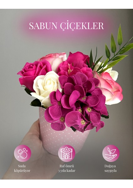 Sabun Çiçek Buketi - Hediye Kutusu - Kız Isteme Çiçeği - Söz Nişan Nikah -Solmayan Çiçek -Sevgililer Günü