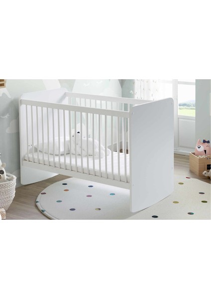 Babywhen Pratik Kademeli Sallanır Beşik 60X120 Beyaz