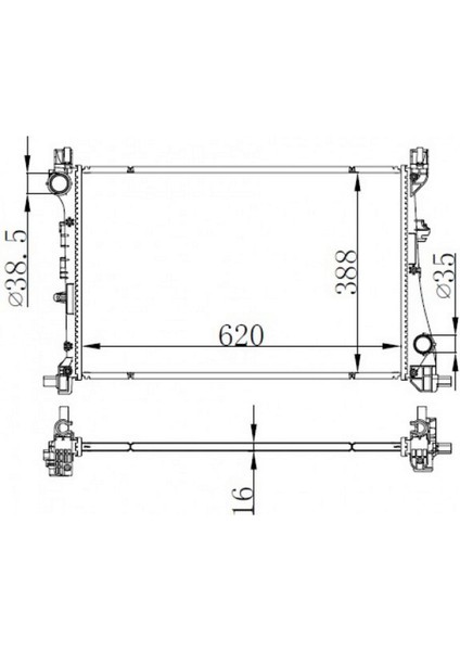 Radyatör Fiat Egea 1.3-1.4 Al-Pl-Brz 620X388X16 10