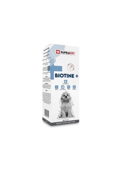 Supravet Plus +B For Dogs Biotine Damla 100 ml + Zinc + Multi Vitamin (Köpekler Için Tüy Sağlığı Damlası)