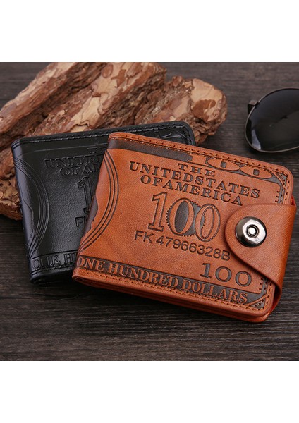 Yaratıcı Yeni Gerilim Trafosu Kısa Retro Manyetik Yapış Usd Desen Dolar Çanta Iş Tarzı Erkek Cüzdan (Yurt Dışından)