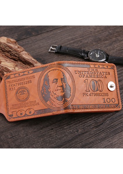 Yaratıcı Yeni Gerilim Trafosu Kısa Retro Manyetik Yapış Usd Desen Dolar Çanta Iş Tarzı Erkek Cüzdan (Yurt Dışından)