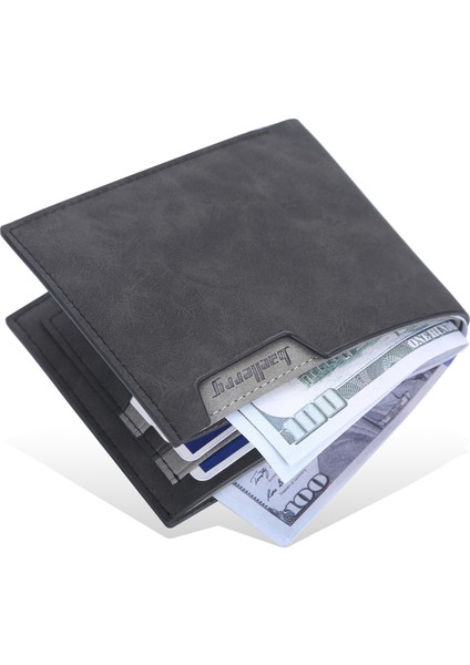 Erkek Ince Cüzdan Büyük Kapasiteli Erkek Cüzdan Minimalist Ön Cep Bifold Deri Çanta Erkek Hediye Için (Yurt Dışından)