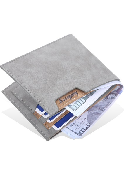 Erkek Ince Cüzdan Büyük Kapasiteli Erkek Cüzdan Minimalist Ön Cep Bifold Deri Çanta Erkek Hediye Için (Yurt Dışından)