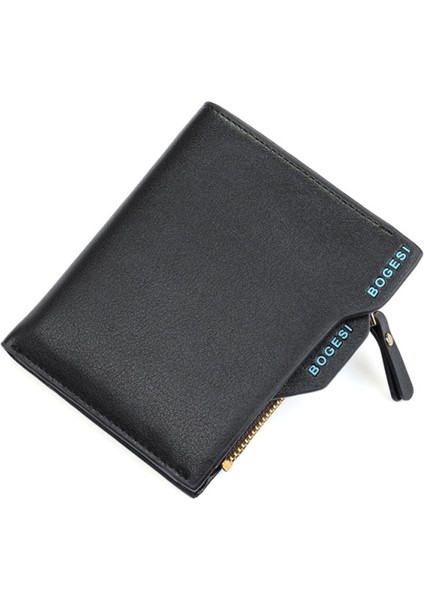 Erkek Cüzdan Pu Deri Kısa Bifold Çantalar Çok Fonksiyonlu Moda Para Çantası Fermuar Küçük Para Çantalar Debriyaj Para Klip Erkekler Walle (Yurt Dışından)