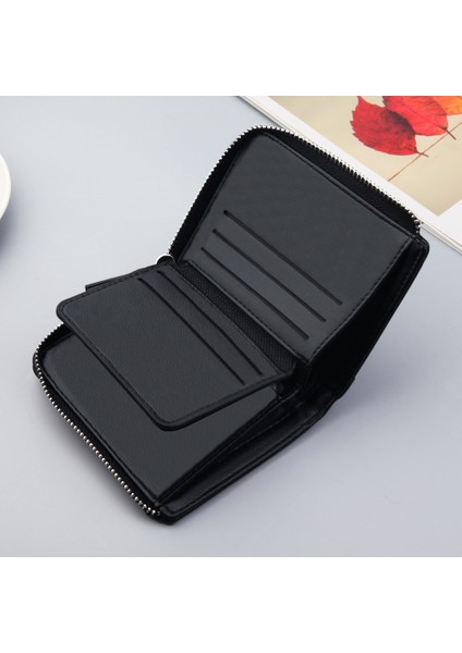 Erkekler Için Cüzdan Kısa Rahat Carteras Kısa Cüzdan Pu Deri Erkek Billetera Hombre Lüks Küçük Fermuar Paralar Çanta Cartera Hombr (Yurt Dışından)