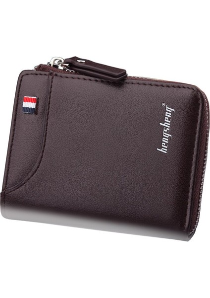 Erkekler Için Cüzdan Kısa Rahat Carteras Kısa Cüzdan Pu Deri Erkek Billetera Hombre Lüks Küçük Fermuar Paralar Çanta Cartera Hombr (Yurt Dışından)