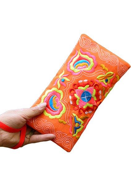 Kadın Etnik El Yapımı Işlemeli Bileklik Debriyaj Çanta Fermuar Çanta Uzun Cüzdan (Yurt Dışından) fiyatları