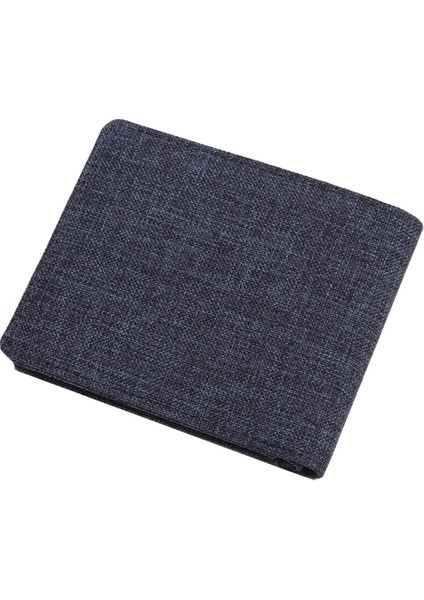 Yeni Erkek Kısa Cüzdan Kanvas Kumaş Çanta Bifold Erkek Rahat Para Çantaları Enine Çoklu Kart Dikey Bozuk Para Cüzdanı Cep Cüzdan (Yurt Dışından)