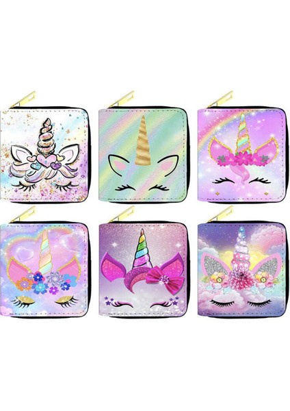 Yeni Sevimli Unicorn Kadın Erkek Küçük Cüzdan Pu Deri Küçük Bozuk Para Cüzdanı Kredi Kartı Kılıfı Kız Erkek Portefeuille (Yurt Dışından)