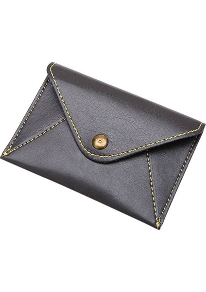 Microgood Muhtasar Mat Ultra-Ince Deri Zarf Kart Çantası Unisex Mini Bozuk Para Cüzdanı (Yurt Dışından)
