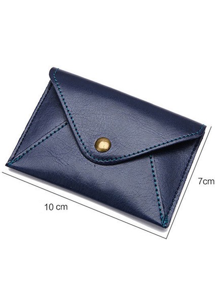Microgood Muhtasar Mat Ultra-Ince Deri Zarf Kart Çantası Unisex Mini Bozuk Para Cüzdanı (Yurt Dışından)