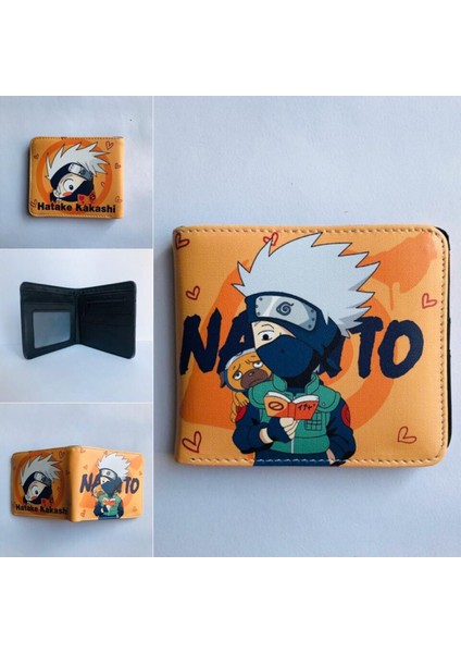 Kısa Cüzdan Kakashi Pu Deri Öğrenci Cüzdan Erkekler Için Japon Anime Kart Sahibinin Çanta Fermuarlı Çanta (Yurt Dışından)