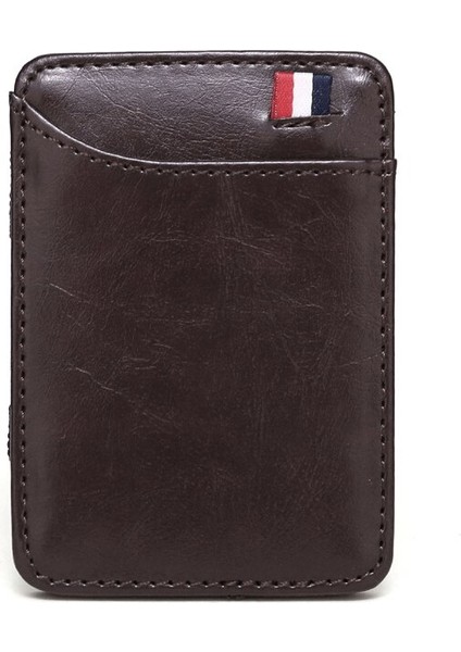 Yeni Moda Katı Mini Deri Sihirli Cüzdan Erkekler Küçük Para Klipleri Banka Kredi Kartı Çanta Kımlık Nakit Tutucu Adam Için (Yurt Dışından)
