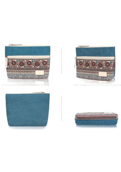 Vintage Kanvas Bozuk Para Cüzdanı Fermuarlı Debriyaj Çanta Kadın Kozmetik Telefon Tutucu Cüzdan (Yurt Dışından) fiyatları