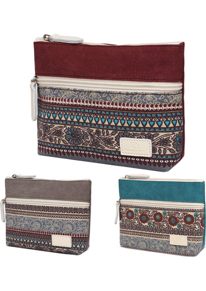 Vintage Kanvas Bozuk Para Cüzdanı Fermuarlı Debriyaj Çanta Kadın Kozmetik Telefon Tutucu Cüzdan (Yurt Dışından) fırsatları