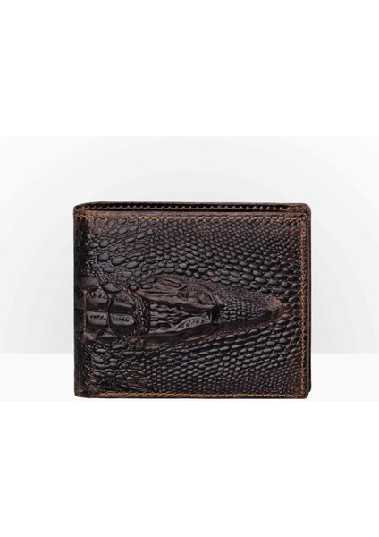 Vintage Ejderha Timsah Erkek Inek Derisi Uzun Bifold Para Cebi Çiçek At Panda Kaplan Deri Erkek Kısa Çanta Bayanlar Cüzdan (Yurt Dışından)