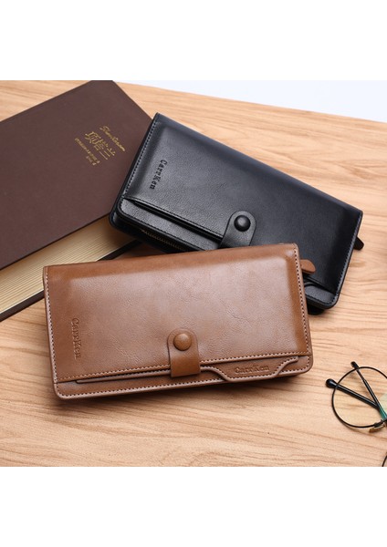 2019 Yeni Erkek Uzun Cüzdan Çok Fonksiyonlu Moda Gençlik Iş Büyük Kapasiteli El Çantası Nokta (Yurt Dışından)