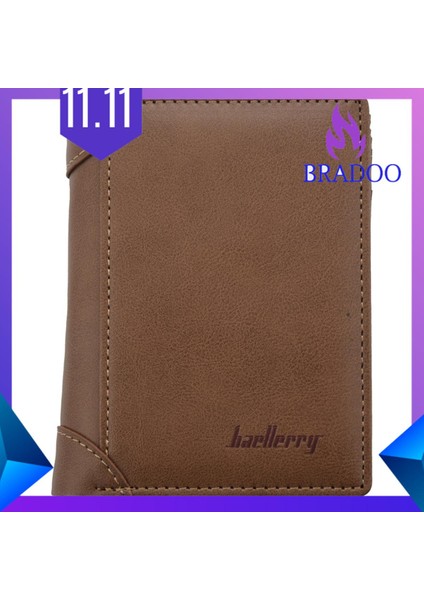 Baellerry Cüzdan Coin Rse Kısa Deri Cüzdan Katlanır Kartlık Dikey Kahverengi (Yurt Dışından)