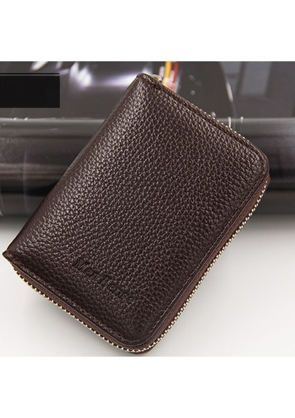 100% Pu Deri Erkek Cüzdan Kredi Kartı Tutucu Engelleme Fermuarlı Cebi Erkek Çantası Çoklu Kart Moda Siyah Fermuar Cüzdan (Yurt Dışından) fırsatları