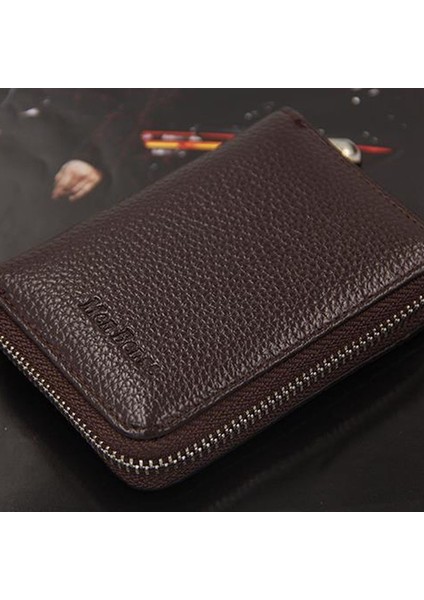 100% Pu Deri Erkek Cüzdan Kredi Kartı Tutucu Engelleme Fermuarlı Cebi Erkek Çantası Çoklu Kart Moda Siyah Fermuar Cüzdan (Yurt Dışından) indirimleri