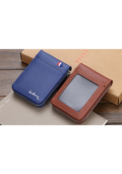 Moda Fermuarlı Erkek Cüzdan Küçük Kısa Kredi Kartı Tutucu Vintage Mini Erkek Çanta Para Cebi (Yurt Dışından) fırsatları