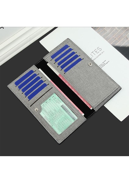 Erkekler Rahat Kanvas Iş Cüzdan Kart Yuvaları ile Kumaş Desen Ultra Güçlü Dikiş Ekstra Kapasiteli Uzun Cüzdan 1126 Mükemmel Hediye (Yurt Dışından) indirimleri