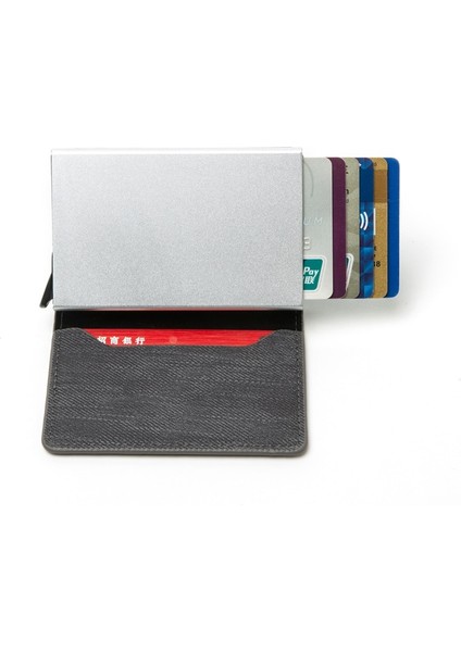 Özel Ad Iş Bankası Kredi Kartı Tutucu Erkek Cüzdan Para Deri Cüzdan Rfıd Alüminyum Kutu Kart Sahibinin Para Klipleri ile Çanta (Yurt Dışından) fiyatları