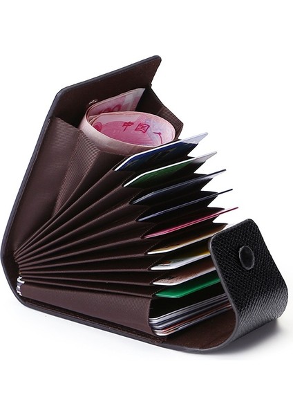 Erkekler Premium Deri Çıtçıtlı Organ Kartı Sahipleri / Moda Çok Fonksiyonlu Küçük Taşınabilir Çoklu Kart Tutucu Çanta / Kart Debriyajı (Yurt Dışından)