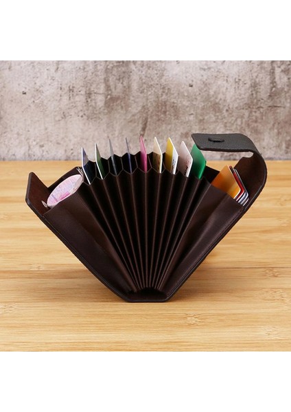 Erkekler Premium Deri Çıtçıtlı Organ Kartı Sahipleri / Moda Çok Fonksiyonlu Küçük Taşınabilir Çoklu Kart Tutucu Çanta / Kart Debriyajı (Yurt Dışından)