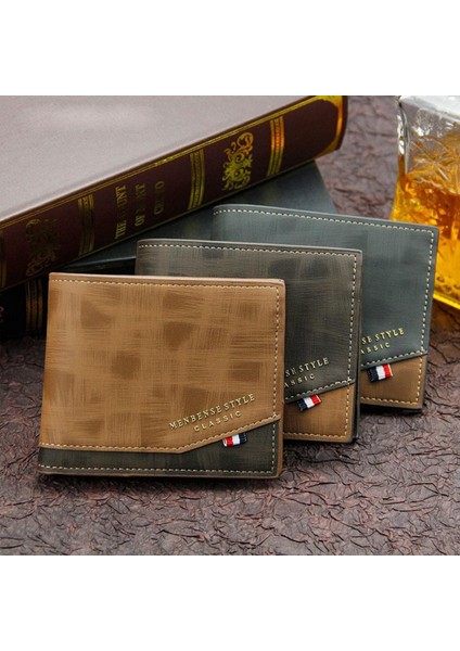 Erkek Cüzdan Deri Iş Katlanabilir Cüzdan Lüks Fatura Katlama Ince Hipster Kredi Kartı Sahipleri Ekler Bozuk Para Çantaları Vintage Walltes (Yurt Dışından)