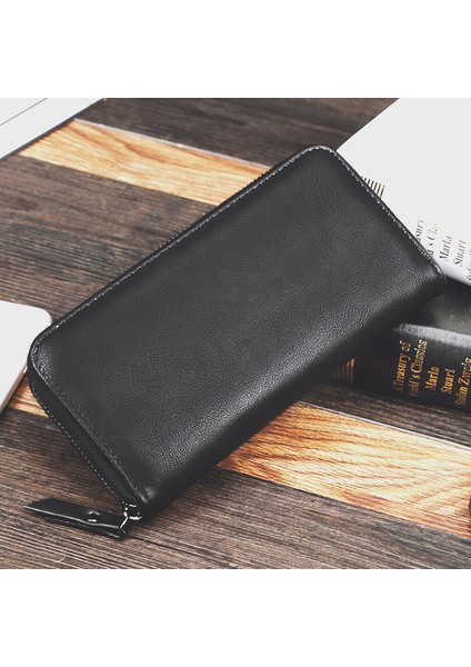 Yeni Iş Erkek Cüzdan Uzun Fermuar Pu Deri Çok Fonksiyonlu Çanta Kart Kılıfı Cep Telefonu Çantası Hediye Para (Yurt Dışından) fırsatları