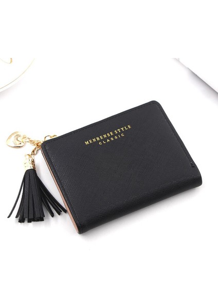 Moda Kadın Cüzdan Püskül Küçük Cüzdan Kadın Fermuar Mini Rfid Bozuk Para Cüzdanı Bayanlar Küçük Cüzdan Kadın Deri Kart Tutucu (Yurt Dışından)