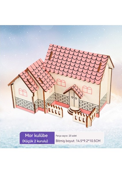 Çocuk Kabini Ahşap Yapboz Üç Boyutlu 3D Montaj Modeli, Erkek ve Kız Çocukları Için Oyuncaklar ve Hediyeler (Yurt Dışından)
