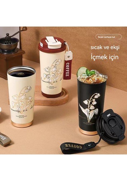 Çift Katmanlı Vadideki Zambak Kahve Fincanı, Yüksek Görünümlü, Yaratıcı Öğrenci Ikili Içme Fincanı (Yurt Dışından)