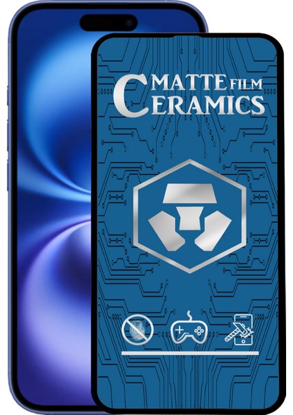 Apple iPhone 16 Tam Kaplayan Mat Seramik Nano Esnek Ekran Koruyucu Cam