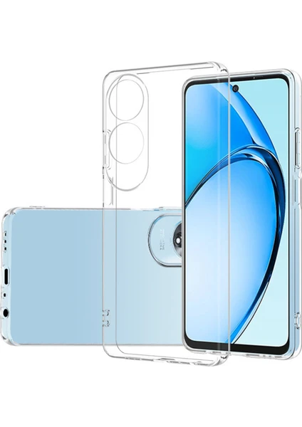 Case World Oppo A60 Kapak Kamera Korumalı Süper Silikon Şeffaf Kılıf