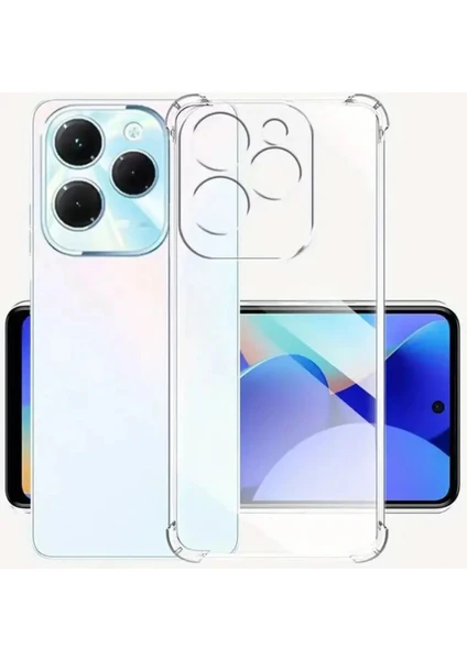 Case World Infinix Hot 40 Pro Kapak Kamera Korumalı Airbag Antishock Köşe Korumalı Şeffaf Silikon Kılıf