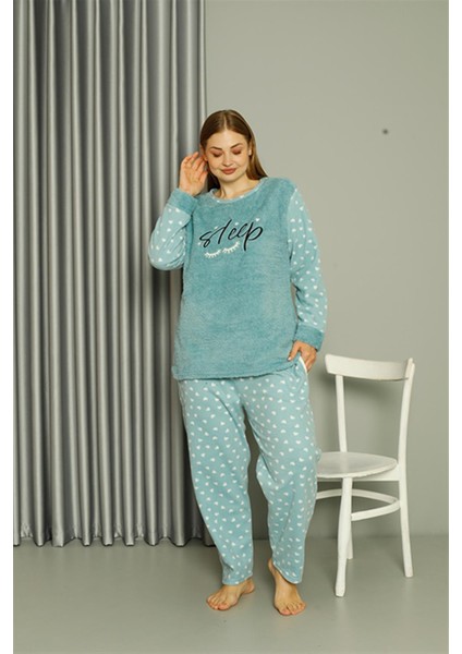 Welsoft Polar Kadın Büyük Beden Su Yeşili Pijama Takımı 808046 fiyatları