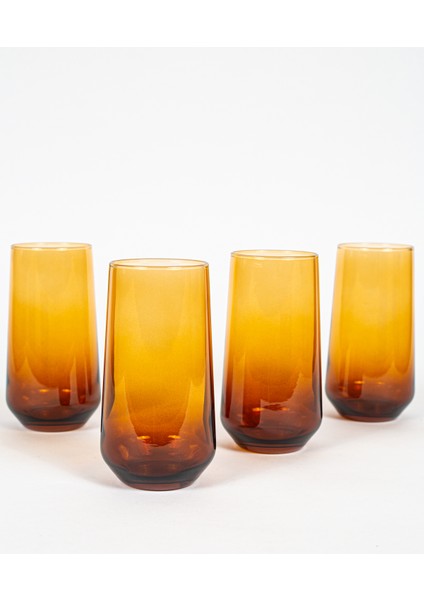 New Iconic 4'lü Meşrubat Bardağı Seti Amber 470 cc