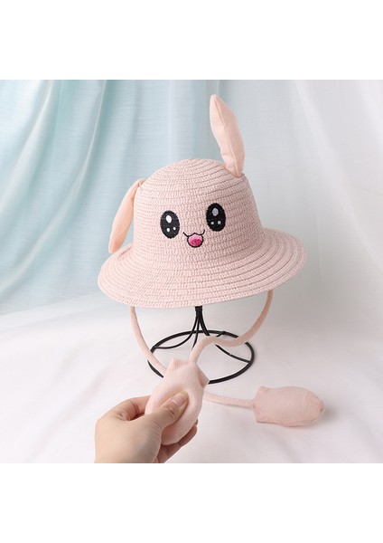 32CM Kıstırdığınızda Kulakları Hareket Eden Hasır Şapka, Kız ve Erkek Çocuklar Için Karikatür Güneş Şapkası, Hava Yastığı Şapkası (Yurt Dışından) fiyatları