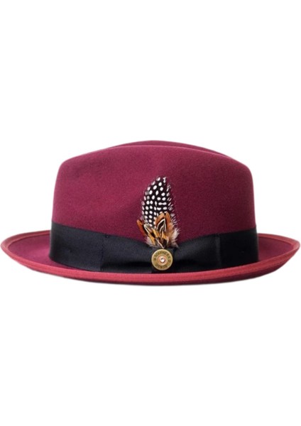 Fedora Ş / Düğün Için Geniş I Ş Kostüm Aksesuarı Kırmızı (Yurt Dışından)